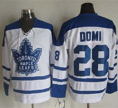 Toronto Maple Leafs #28 Tie Domi White CCM Throwback Winter Classic Stitched NHL Jersey