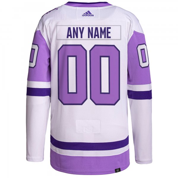 Men's Toronto Maple Leafs adidas White/Purple Hockey Fights Cancer Primegreen Custom Jersey