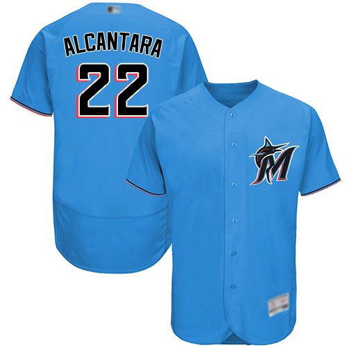 Miami Marlins #22 Sandy Alcantara Blue Flexbase Collection Stitched MLB Jersey