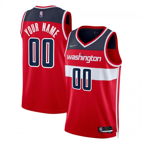 Men's Washington Wizards Nike Red 2021/22 Diamond Swingman Custom Jersey - Icon Edition