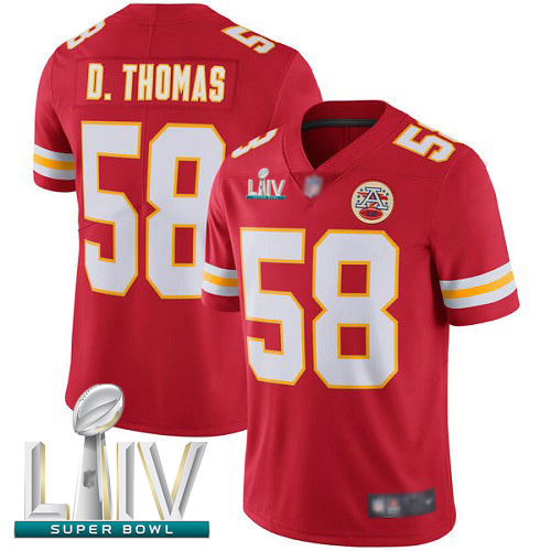 Kansas City Chiefs #58 Derrick Thomas Red Team Color Super Bowl LIV Bound Men's Stitched NFL Vapor Untouchable Limited Jersey