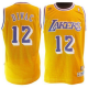 Men's Los Angeles Lakers #12 Vlade Divac Yellow Throwback Stitched NBA Jersey