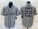 Men's Dallas Cowboys #22 Emmitt Smith Grey Stitched Baseball Cool Base Jersey