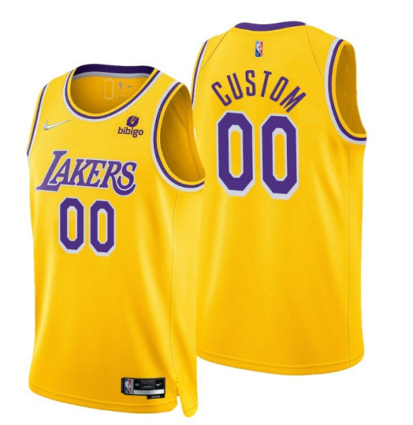 Men's Los Angeles Lakers Custom Yellow Icon 2021-22 Diamond 75th Anniversary NBA Jersey