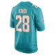 Men's Miami Dolphins Kader Kohou Nike Aqua Game Player Jersey