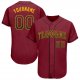 Custom Crimson Black-Gold Authentic Drift Fashion Baseball Jersey