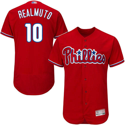 Women's Philadelphia Phillies #10 J. T. Realmuto Red Flexbase Collection Stitched MLB Jersey