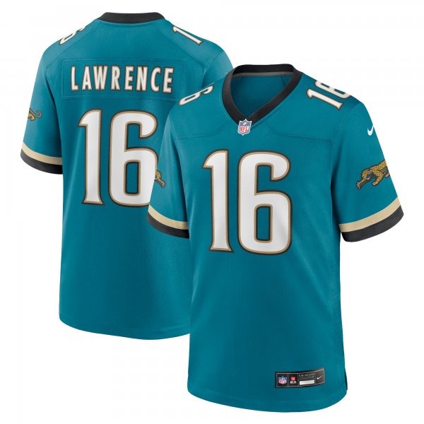 Men's Jacksonville Jaguars #16 Trevor Lawrence Nike Teal Prowler Throwback Limited Jersey