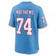 Men's Tennessee Titans Bruce Matthews Nike Light Blue Oilers Throwback Retired Player Game Jersey