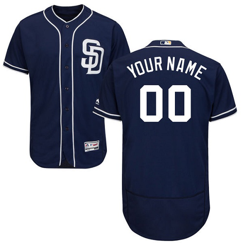 San Diego Padres Navy Men's Customized Flex Base MLB Jersey