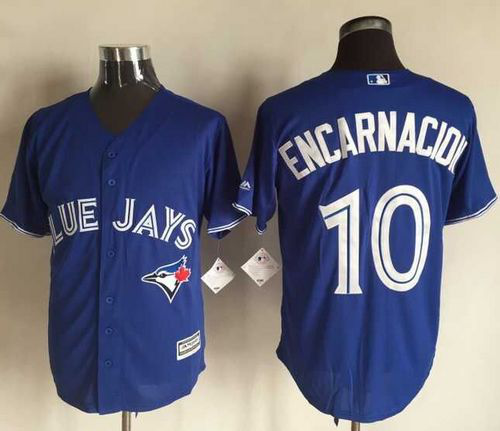 Toronto Blue Jays #10 Edwin Encarnacion Blue New Cool Base Stitched MLB Jersey