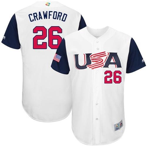 Team USA #26 Brandon Crawford White 2017 World Baseball Classic Stitched MLB Jersey