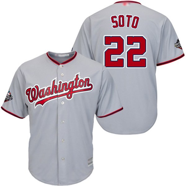 Women's Washington Nationals #22 Juan Soto Grey New Cool Base 2019 World Series Bound Stitched MLB Jersey