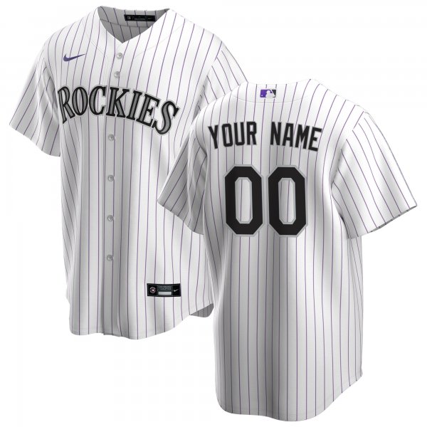 Men's Colorado Rockies Nike White Home Replica Custom Jersey