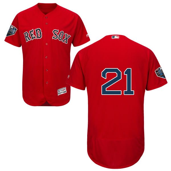 Boston Red Sox #21 Roger Clemens Red Flexbase Collection 2018 World Series Stitched MLB Jersey