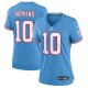 Women's Tennessee Titans #10 DeAndre Hopkins Nike Light Blue Oilers Throwback Player Game Jersey