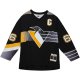 Men's Pittsburgh Penguins Mario Lemieux Mitchell & Ness Black Captain's Patch 1996/97 Blue Line Player Jersey