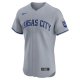 Men's Kansas City Royals  Nike Gray Road Vapor Premier Elite Patch Jersey