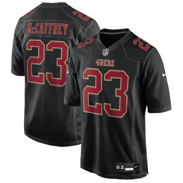 Men's San Francisco 49ers #23 Christian McCaffrey Nike Carbon Black Fashion Limited Jersey