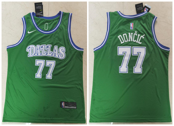 Men's Dallas Mavericks 77 Luka Doncic Green Nike Swingman Jersey