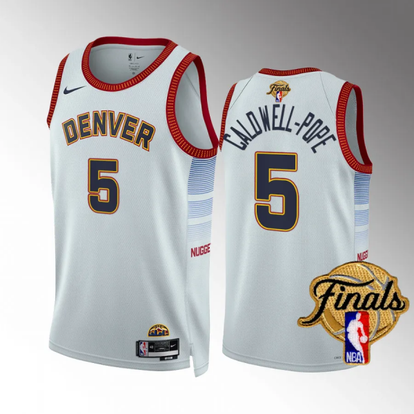 Men's Denver Nuggets 2023 NBA Finals Kentavious Caldwell-Pope White #5 City Edition Jersey