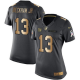 Nike New York Giants #13 Odell Beckham Jr Black Women's Stitched NFL Limited Gold Salute to Service Jersey