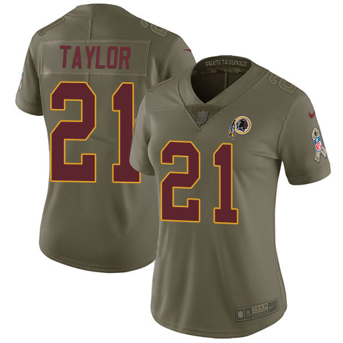 Nike Washington Redskins #21 Sean Taylor Olive Women's Stitched NFL Limited 2017 Salute to Service Jersey