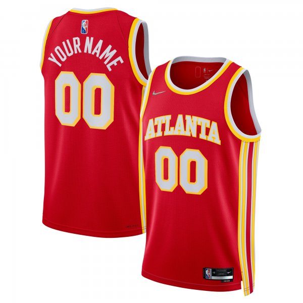 Men's Atlanta Hawks Nike Red 2021/22 Diamond Swingman Custom Jersey - Icon Edition