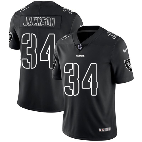 Nike Las Vegas Raiders #34 Bo Jackson Black Men's Stitched NFL Limited Rush Impact Jersey