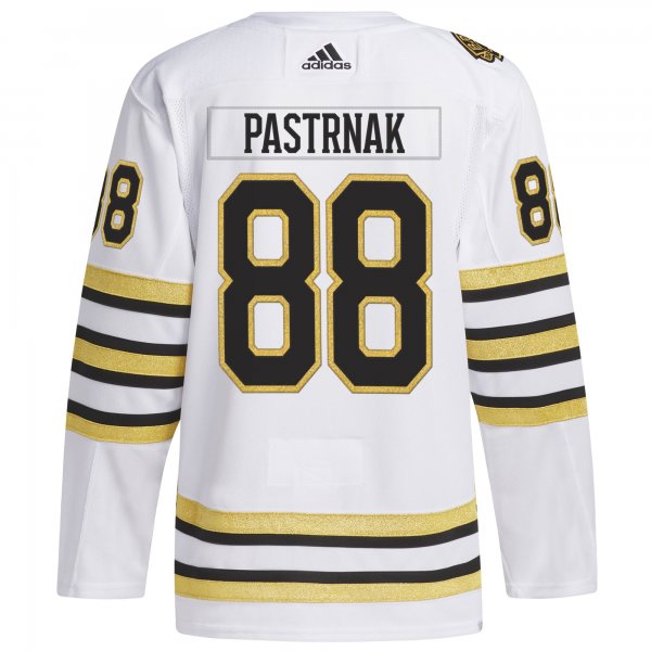 Men's Boston Bruins David Pastrnak adidas White  Primegreen 100th Anniversary Player Jersey