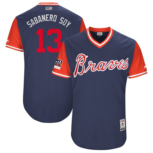 Atlanta Braves #13 Ronald Acuna Jr. Navy "Sabanero Soy" Players Weekend Stitched MLB Jersey