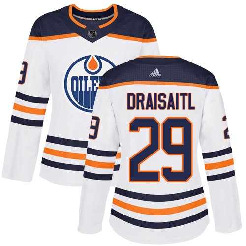 Adidas Edmonton Oilers #29 Leon Draisaitl White Road Women's Stitched NHL Jersey