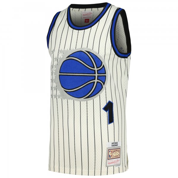 Men's Orlando Magic Penny Hardaway Mitchell & Ness Cream Chainstitch Swingman Jersey