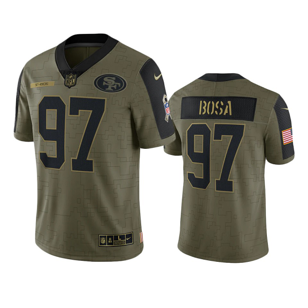 San Francisco 49ers Nick Bosa Olive 2021 Salute To Service Limited Men's NFL Jersey