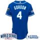 Kansas City Royals #4 Alex Gordon Blue Alternate 2 Cool Base W/2014 World Series Patch Stitched MLB Jersey