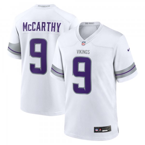 Men's Minnesota Vikings #9 J.J. McCarthy Nike White Alternate Game Jersey