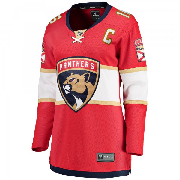 Women's Florida Panthers Aleksander Barkov Fanatics Red Captain Patch Home Breakaway Player Jersey