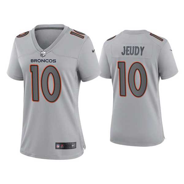 WoMen's Denver Broncos Jerry Jeudy Gray Atmosphere Fashion Game Jersey