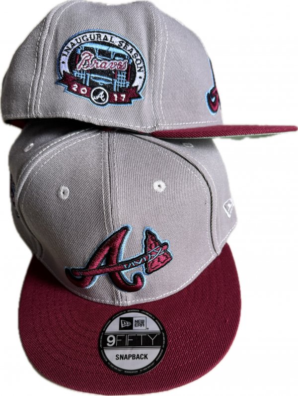 Atlanta Braves Grey And Red Cap