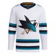 Men's San Jose Sharks adidas White Away Primegreen Jersey