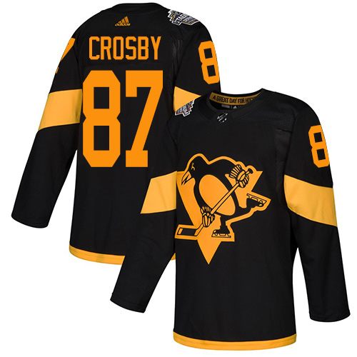 Adidas Pittsburgh Penguins #87 Sidney Crosby Black 2019 Stadium Series Stitched Youth NHL Jersey