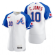 Men's Atlanta Braves #10 Chipper Jones White 2023 City Connect Flex Base Jersey