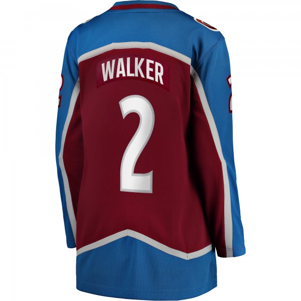 Women's Colorado Avalanche Sean Walker Fanatics Burgundy Home Breakaway Player Jersey