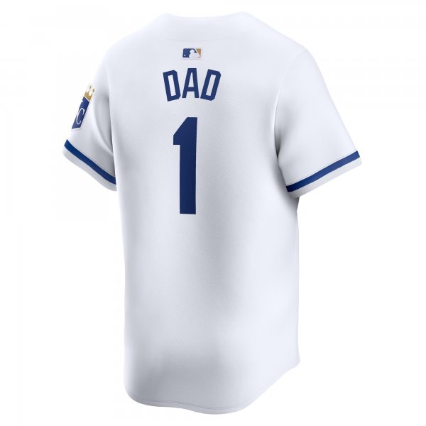 Men's Kansas City Royals Nike White #1 Dad Home Limited Jersey