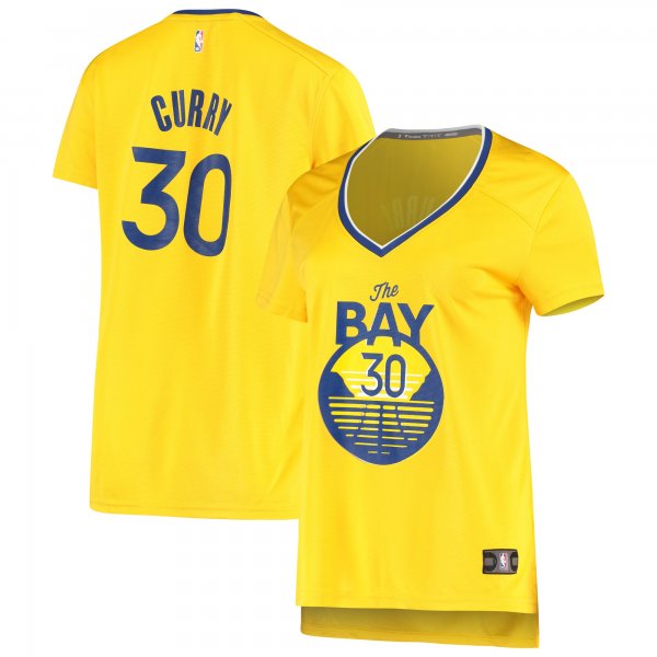 Women's Golden State Warriors Stephen Curry Fanatics Gold Fast Break Replica Player Jersey