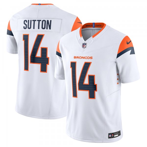 Men's Denver Broncos #14 Courtland Sutton Nike White Vapor F.U.S.E. Limited Jersey