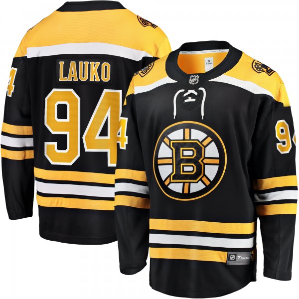 Men's Boston Bruins Jakub Lauko Fanatics Black Home Premier Breakaway Player Jersey