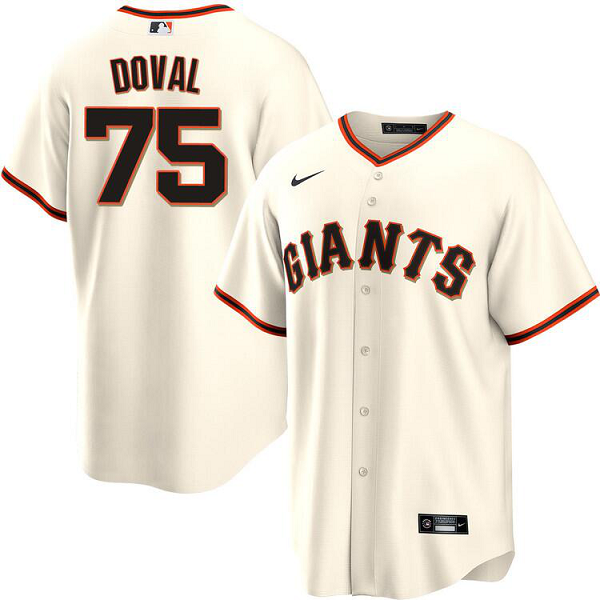 Men's San Francisco Giants #75 Camilo Doval Home Cream Cool Base Jersey