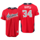 Men's 2018 MLB All Star #34 Bryce Harper Scarlet Home Run Derby National League Cool Base Jersey