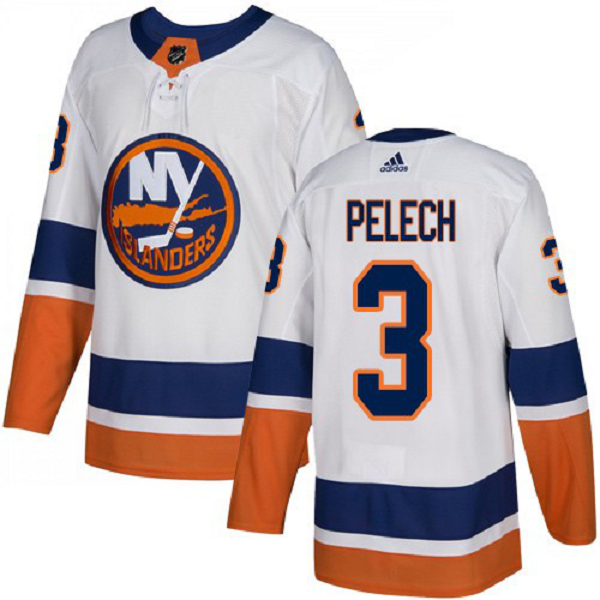 Men's Adidas New York Islanders #3 Adam Pelech White Away Stitched NHL Jersey